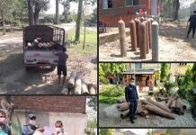 रौतहट प्रहरीद्वारा विभिन्न अस्पताललाई अक्सिजन सिलिन्डर हस्तान्तरण