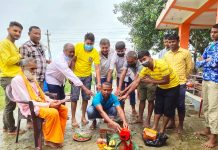 घोरदेवी परिसरमा गणेश भगवान मन्दिरको शिलान्यास गरीयो,वार्ड अध्यक्ष ले गरे नगद एघार हजार सहयोग