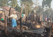 सप्तरीमा आगलागी हुँदा १३ वटा घर जलेर नष्ट