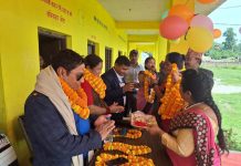 नगरप्रमुख काफ्ले द्धारा नवनिर्मित चारकोठे बिध्यालय भवनको उदघाटन